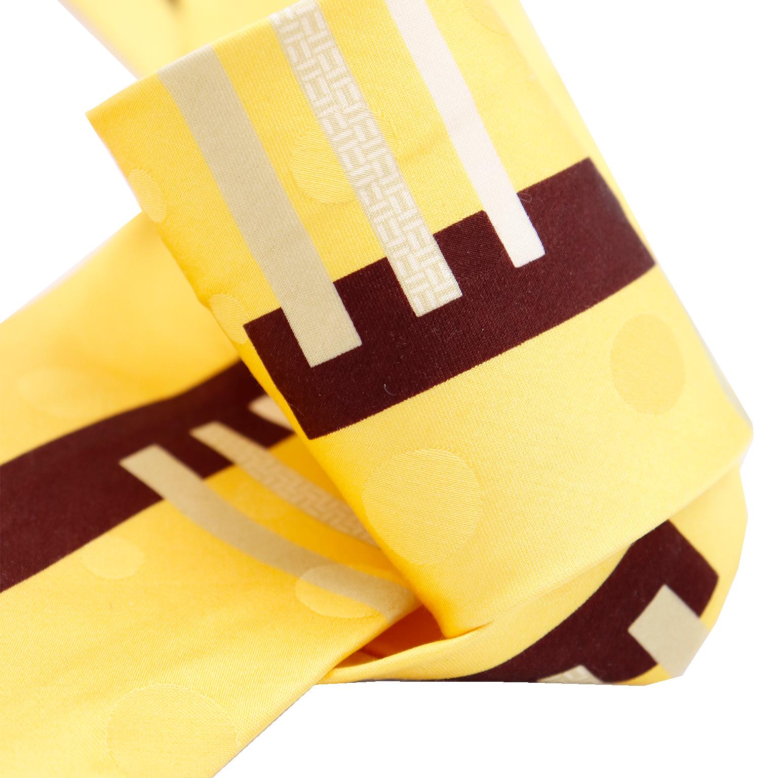 Yohji Yamamoto Costume d'Homme Vintage Krawatte Gelb Abstrakte Seidenkrawatte im Angebot 1