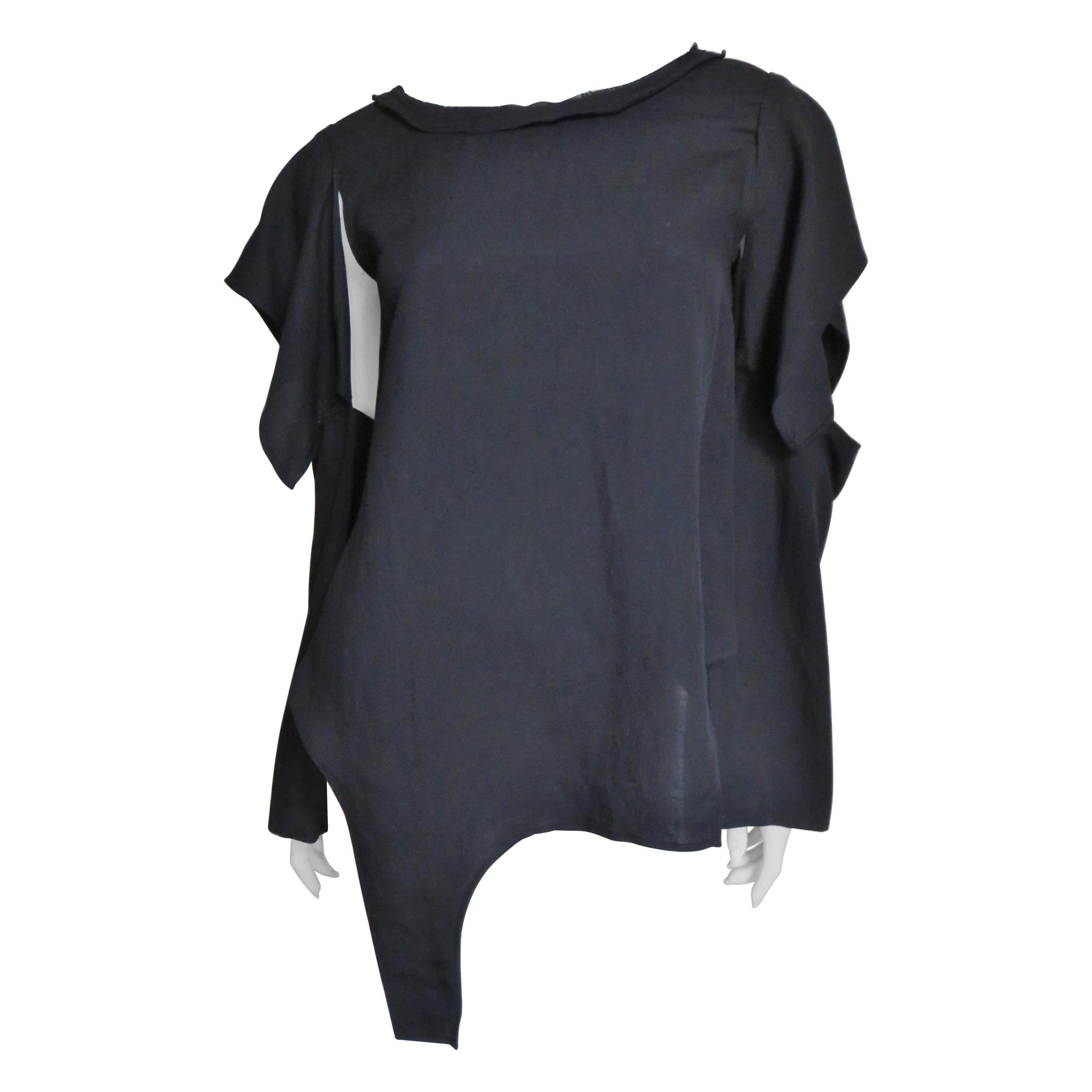 Camisa Yohji Yamamoto Top Asimétrico Recortado