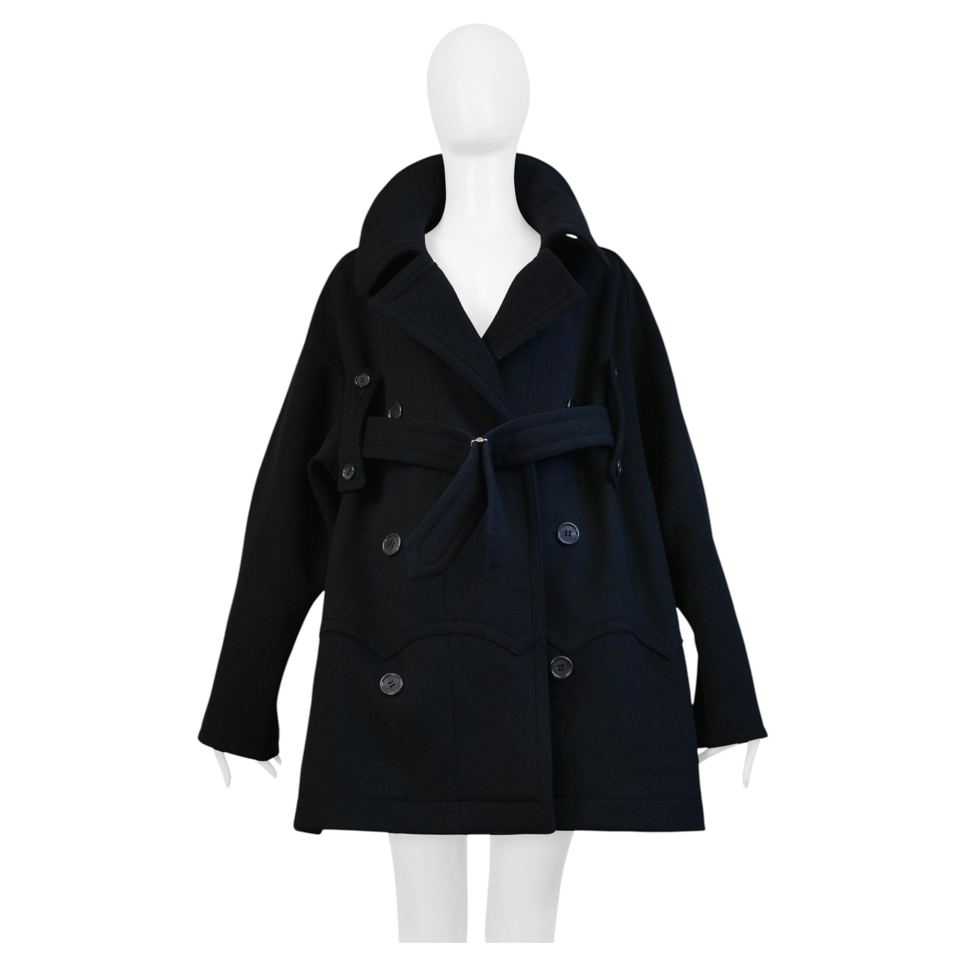 Yohji Yamamoto Cappotto doppiopetto blu scuro 2002-03