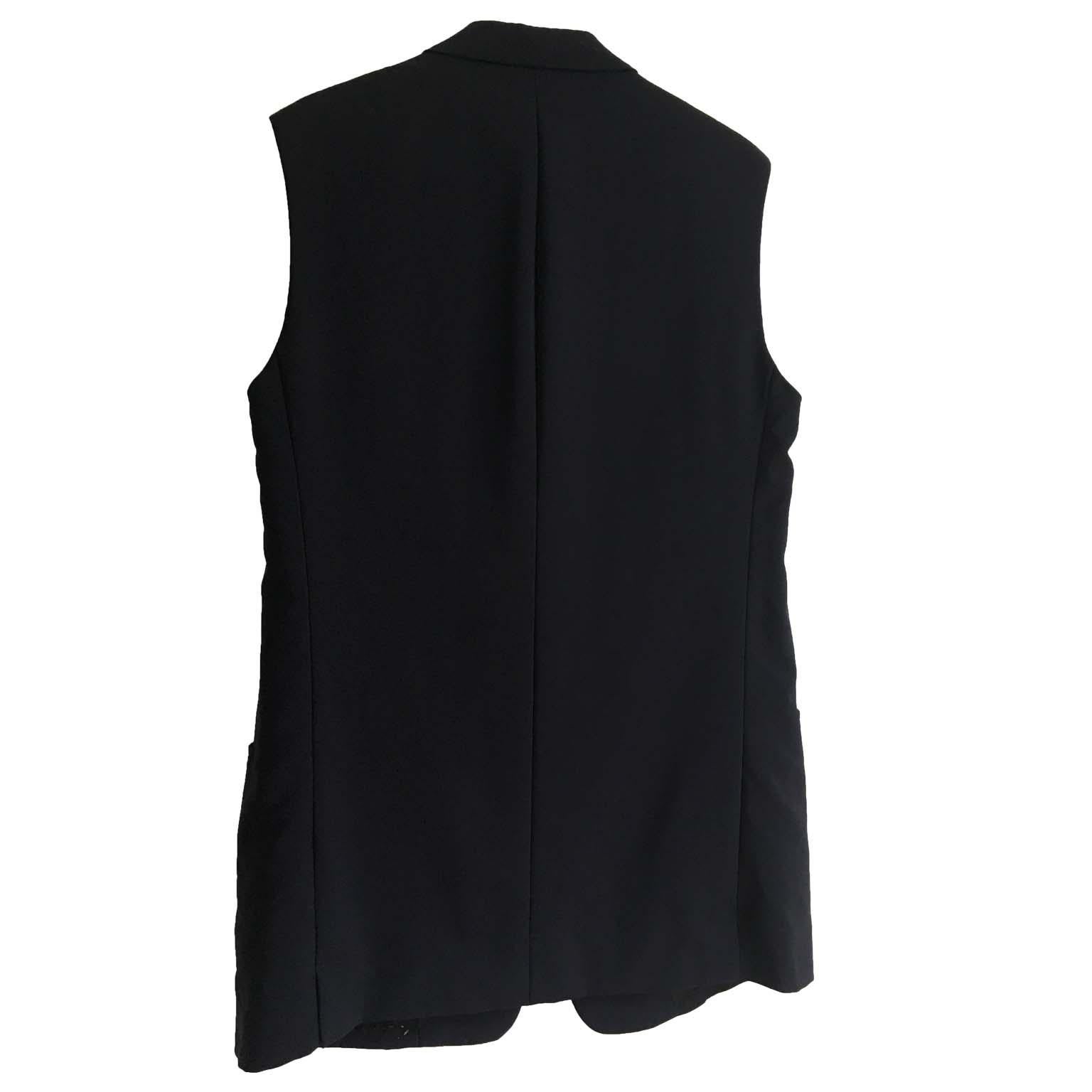 Nero Yohji Yamamoto Abito senza maniche blu scuro con riga laterale MNS in vendita