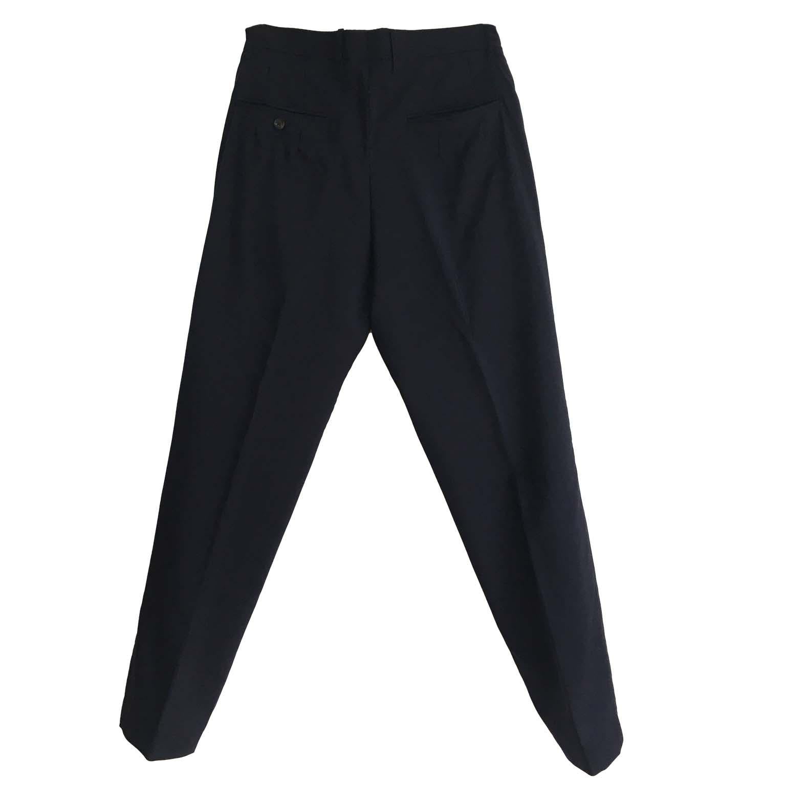 Yohji Yamamoto Abito senza maniche blu scuro con riga laterale MNS In condizioni buone in vendita a Berlin, DE