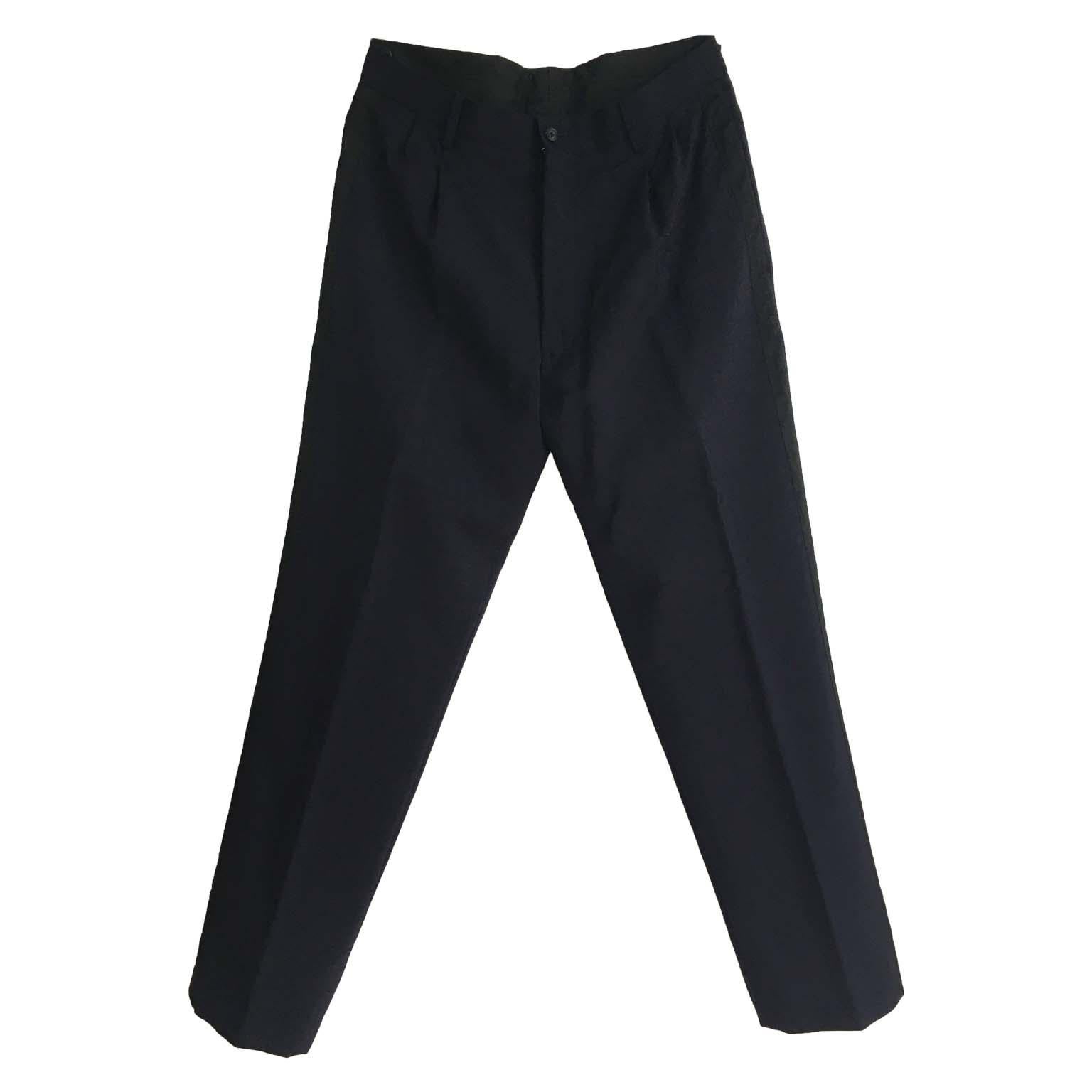 Yohji Yamamoto Abito senza maniche blu scuro con riga laterale MNS in vendita 1