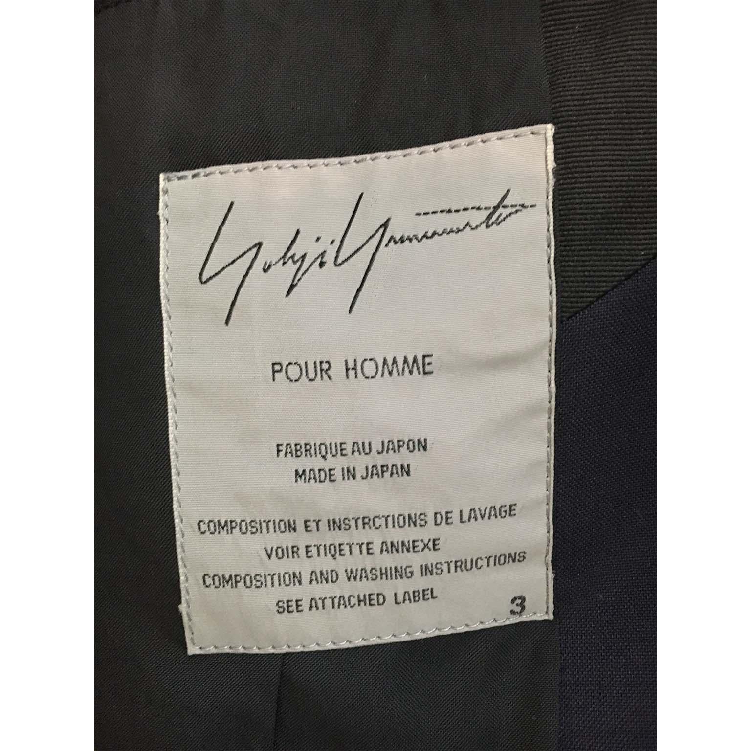 Yohji Yamamoto Abito senza maniche blu scuro con riga laterale MNS in vendita 3