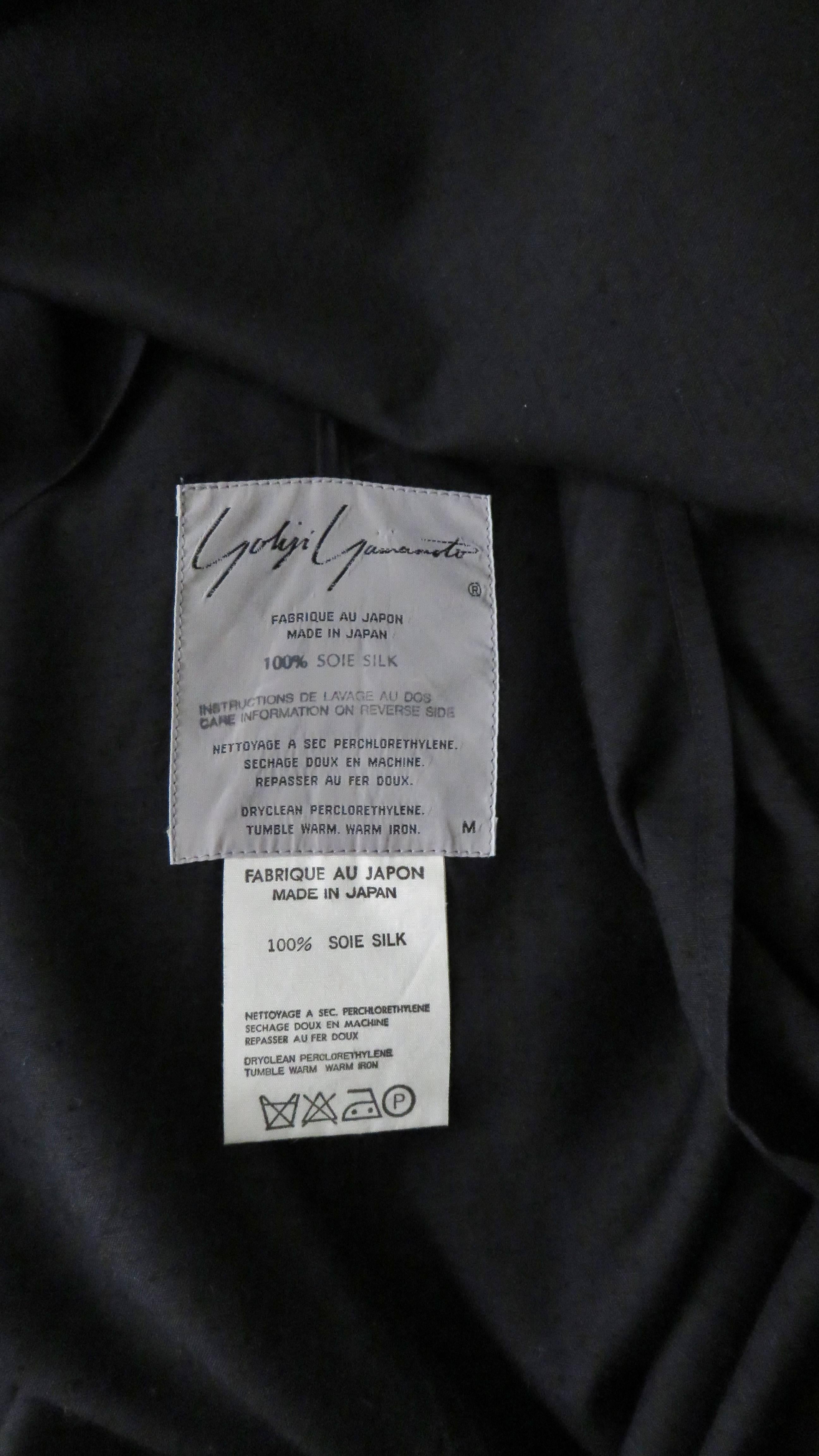 Yohji Yamamoto Silk Jacket 1980s For Sale 6