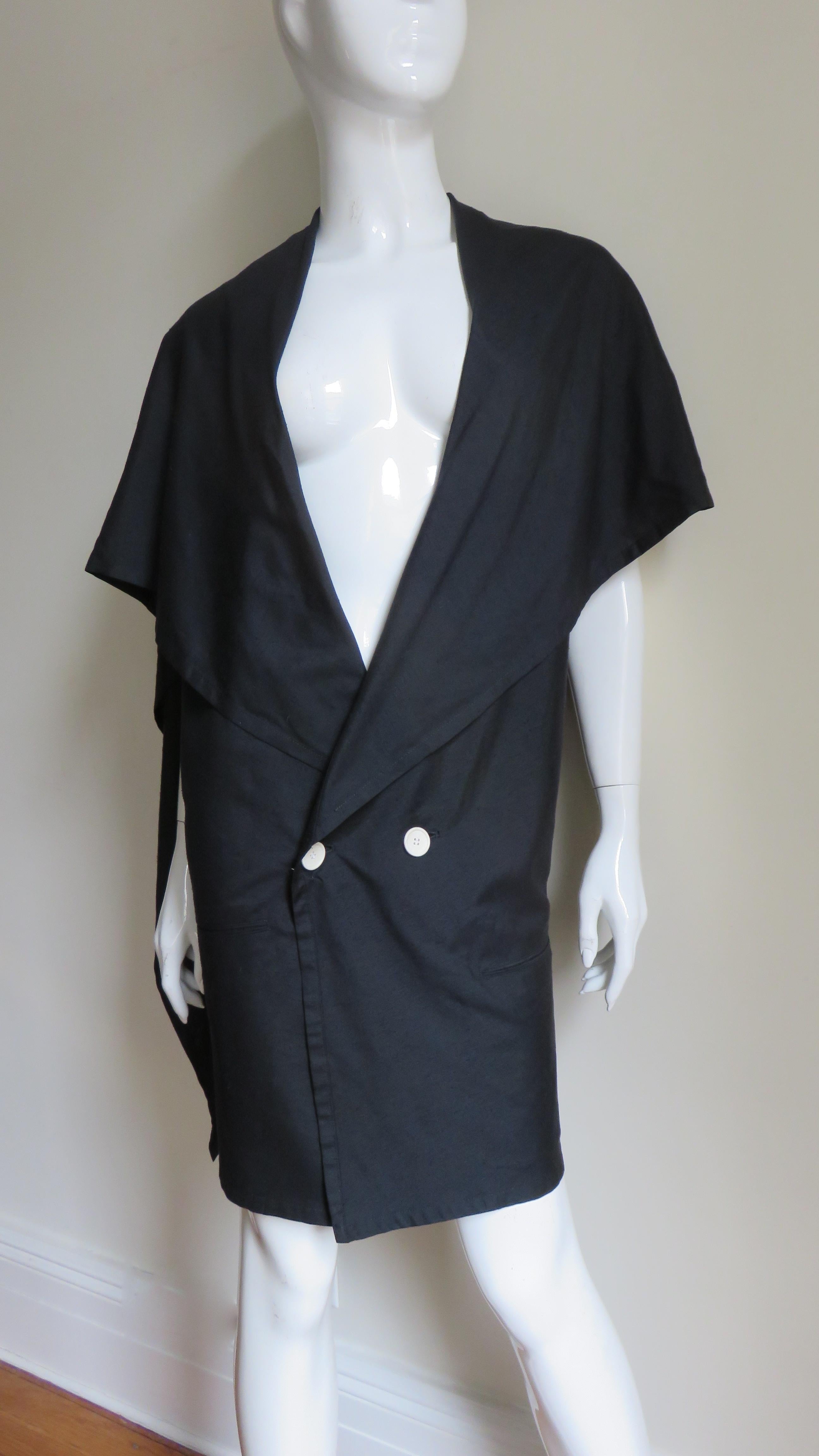Yohji Yamamoto Silk Jacket 1980s In Good Condition For Sale In Water Mill, NY