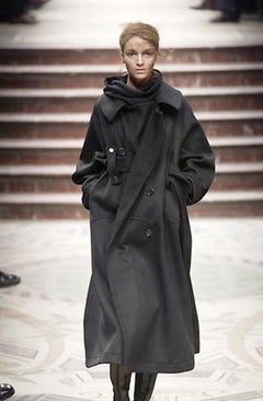 Yohji Yamamoto A/I 2002 Trench doppio petto in lana