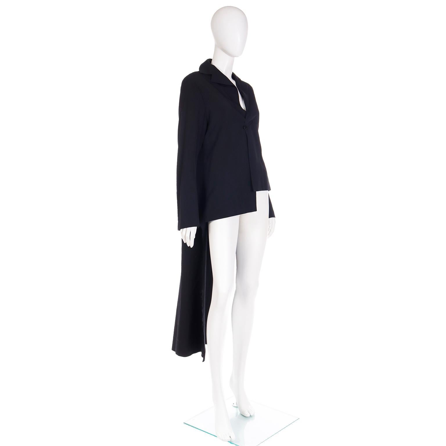 Yohji Yamamoto Fall 2001 Tuxedo Inspired Avant Garde Asymmetrical Runway Coat 7