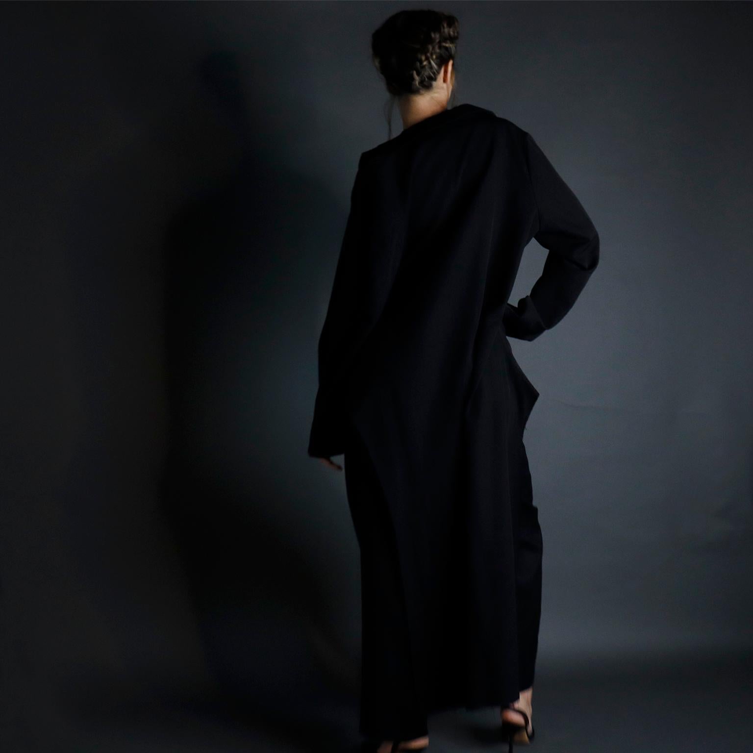 Women's Yohji Yamamoto Fall 2001 Tuxedo Inspired Avant Garde Asymmetrical Runway Coat