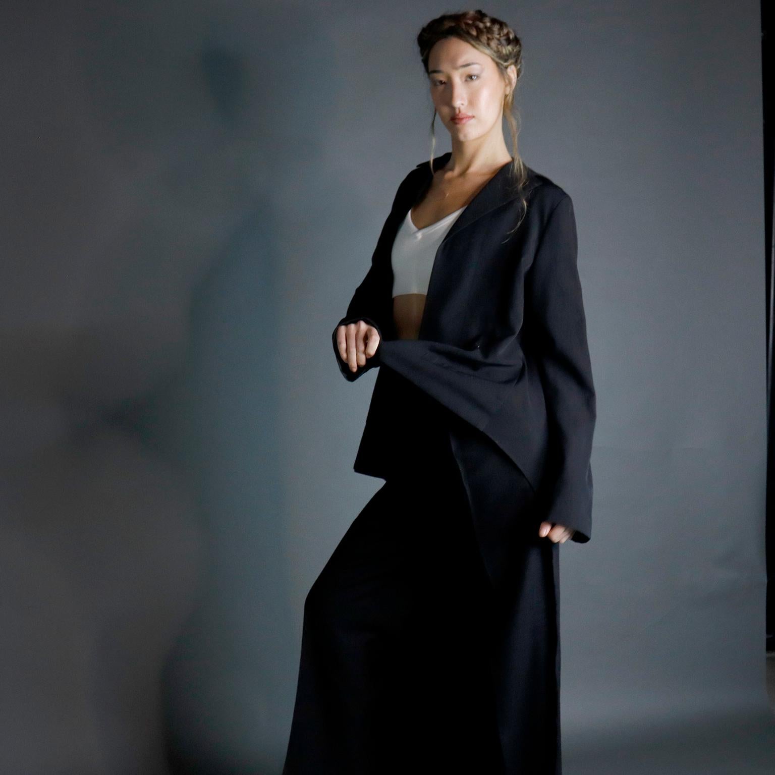 Yohji Yamamoto Fall 2001 Tuxedo Inspired Avant Garde Asymmetrical Runway Coat 1