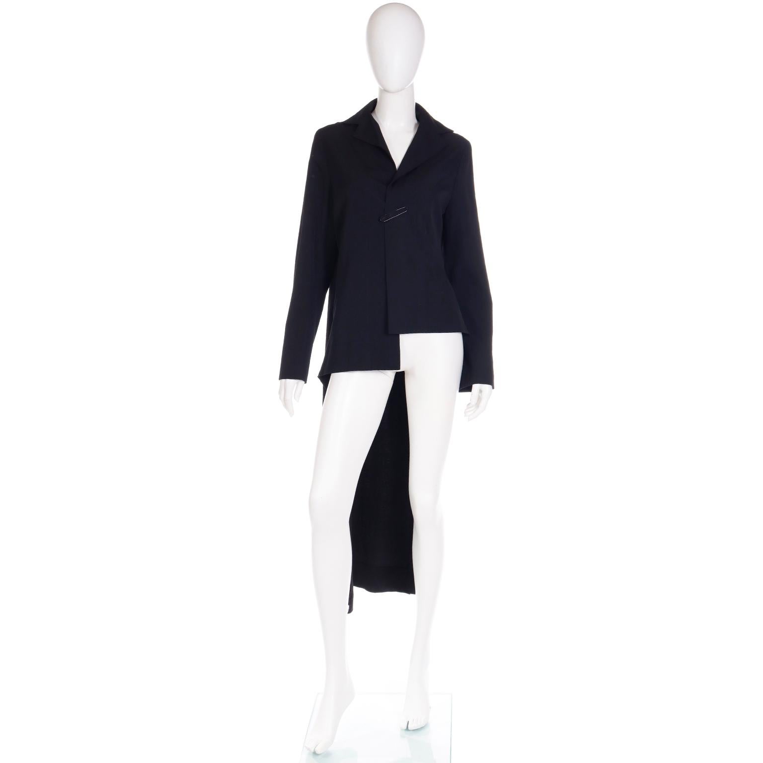 Yohji Yamamoto Fall 2001 Tuxedo Inspired Avant Garde Asymmetrical Runway Coat 2