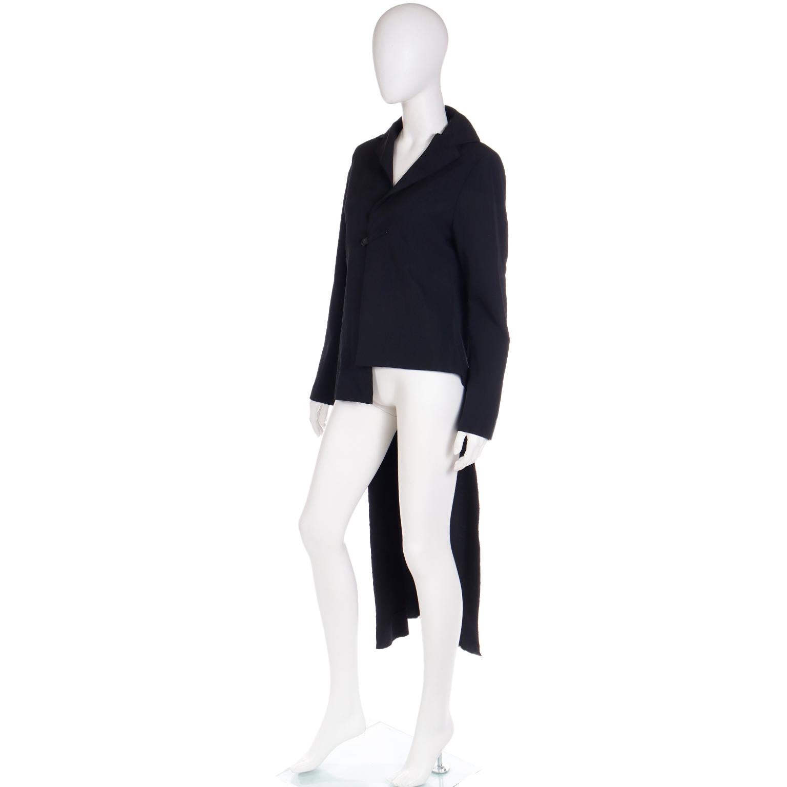 Yohji Yamamoto Fall 2001 Tuxedo Inspired Avant Garde Asymmetrical Runway Coat 3