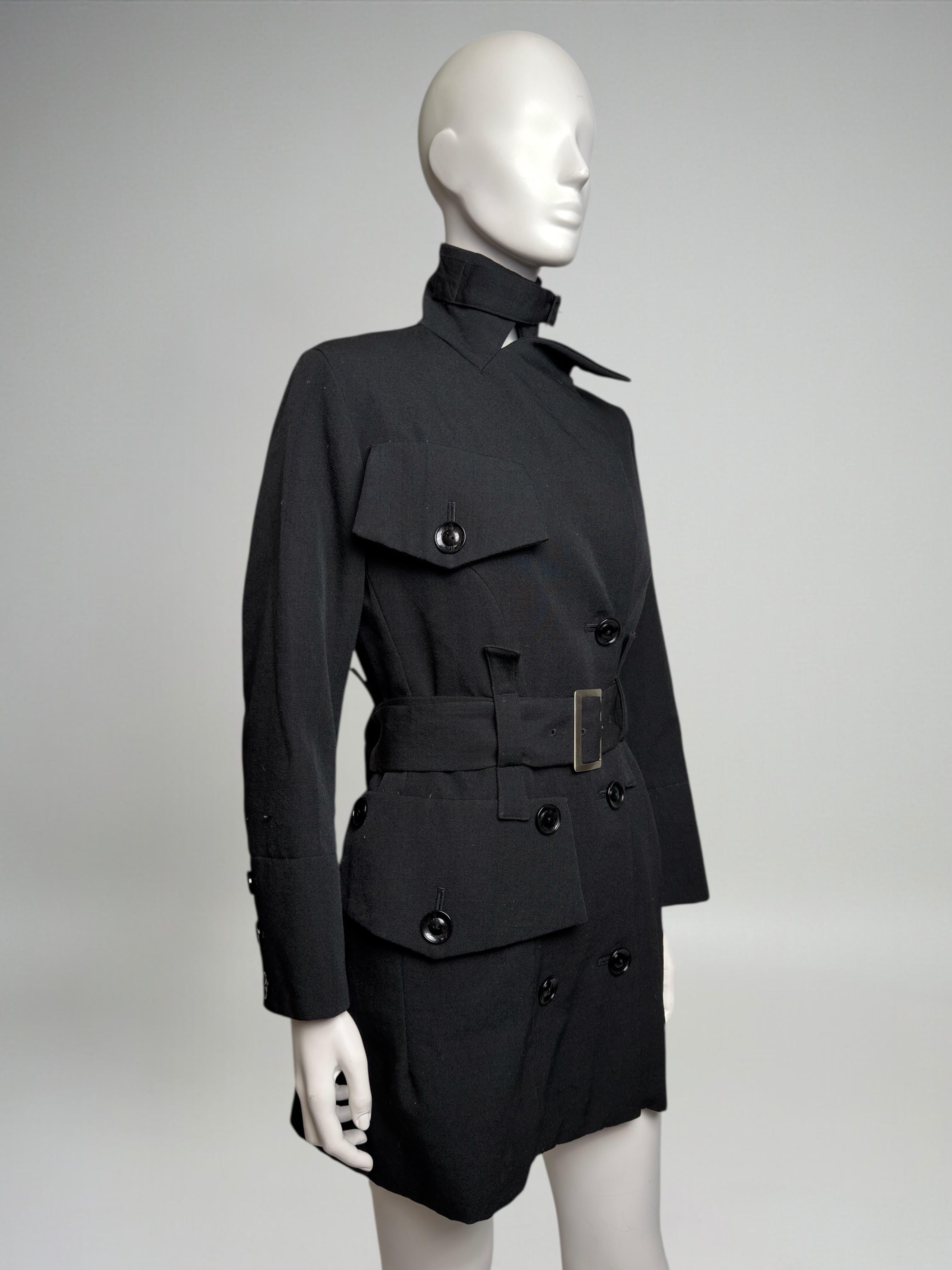 Yohji Yamamoto Herbst 2004 Schwarze Wolljacke mit übertriebenen Taschen Damen im Angebot
