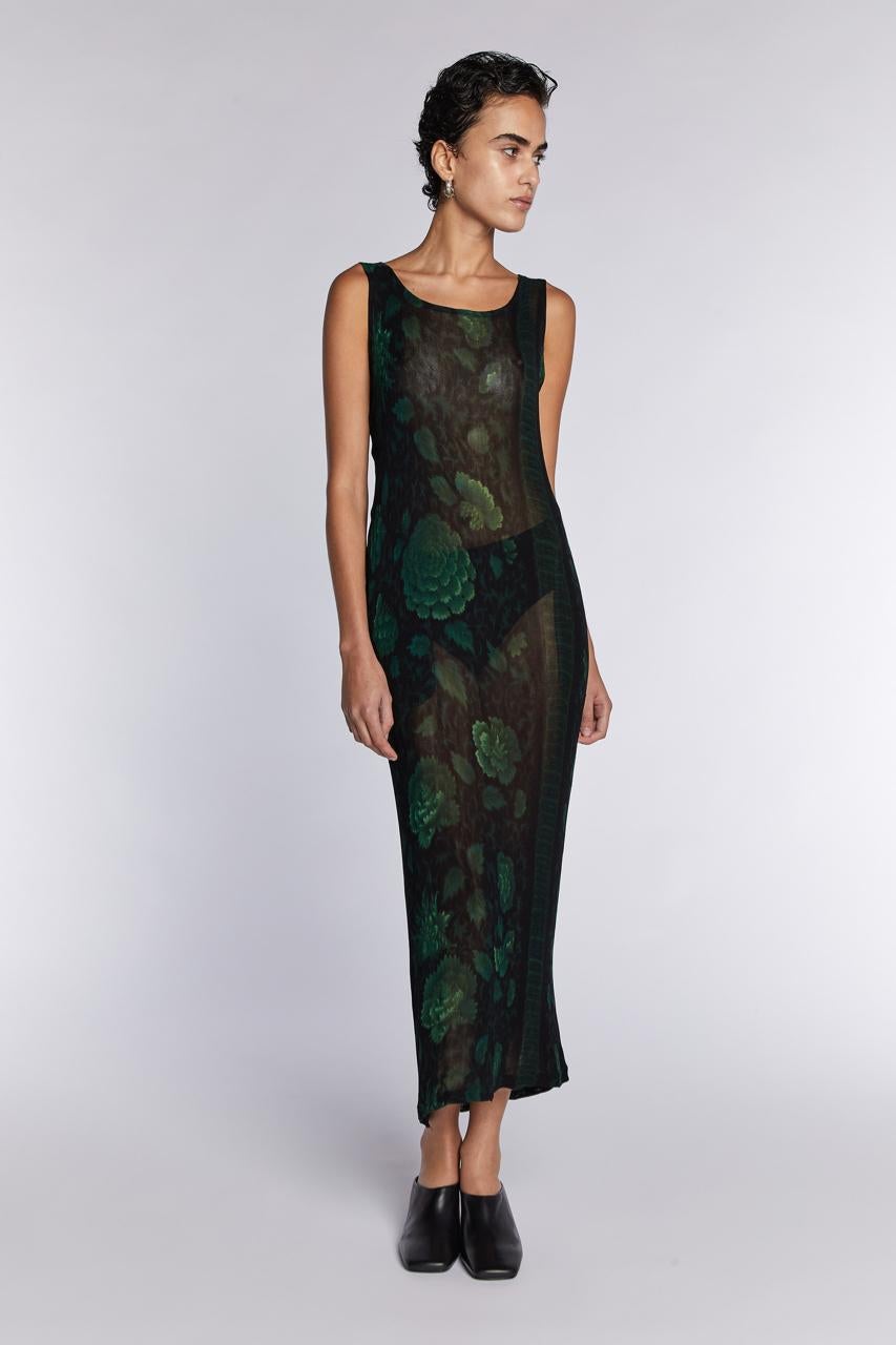 Yohji Yamamoto Floral Mesh Dress S/S 1996 In Excellent Condition For Sale In London, GB