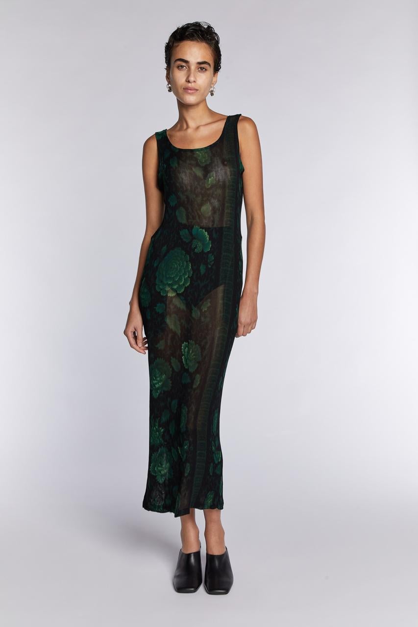Yohji Yamamoto Floral Mesh Dress S/S 1996 For Sale 2