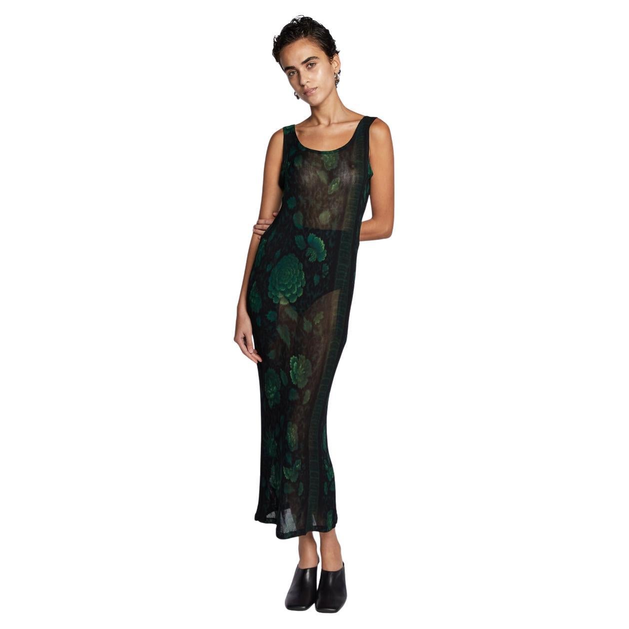 Yohji Yamamoto Floral Mesh Dress S/S 1996 For Sale