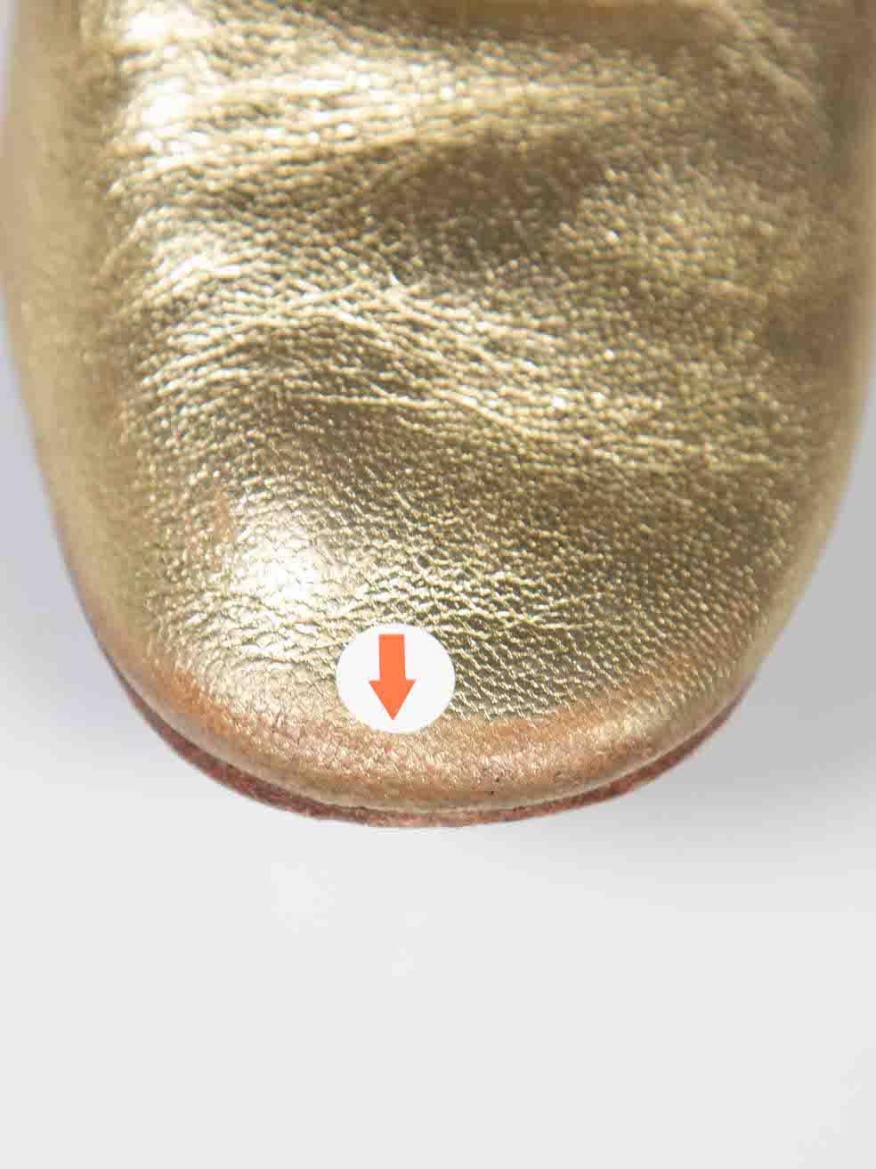 Yohji Yamamoto Brogues à lacets en cuir doré taille UK 5 en vente 1