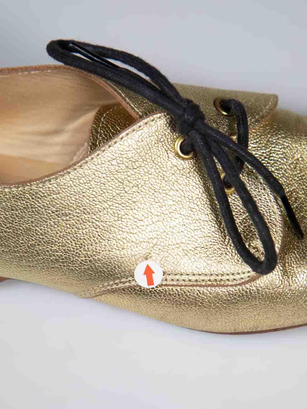 Yohji Yamamoto Brogues à lacets en cuir doré taille UK 5 en vente 3