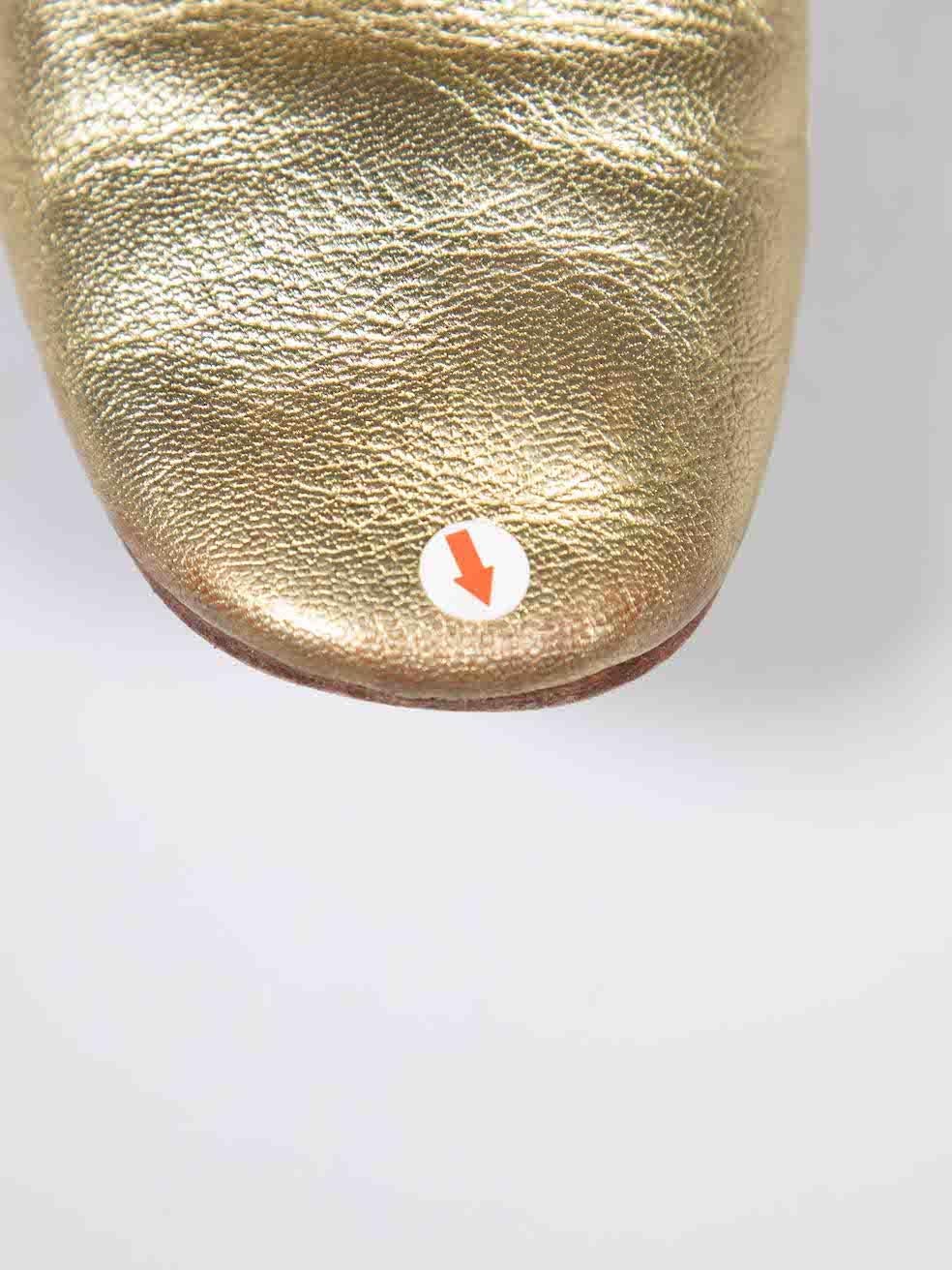 Yohji Yamamoto Brogues à lacets en cuir doré taille UK 5 en vente 4