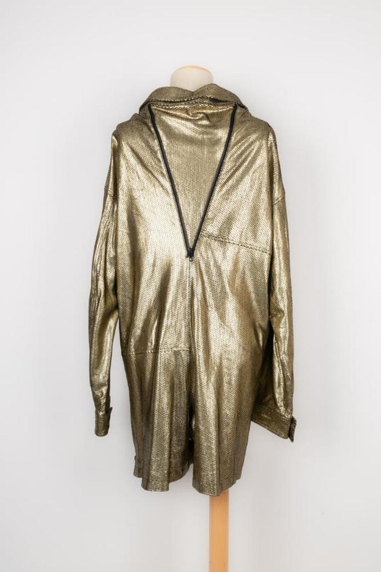 Combinaison en peau de mouton dorée Yohji Yamamoto en vente 5