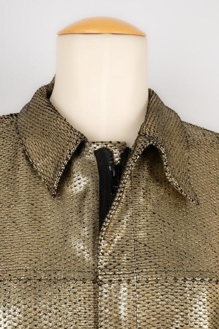 Combinaison en peau de mouton dorée Yohji Yamamoto en vente 7