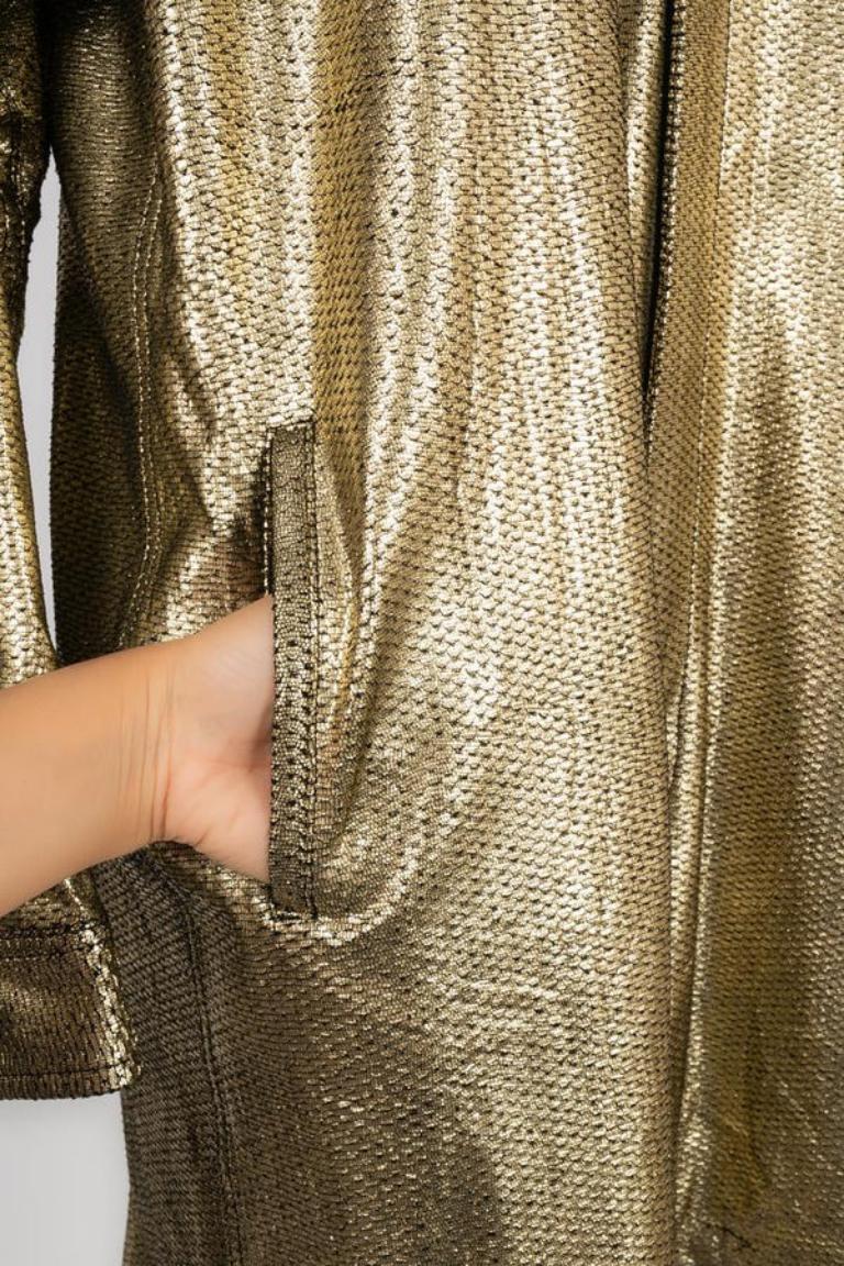 Combinaison en peau de mouton dorée Yohji Yamamoto en vente 8
