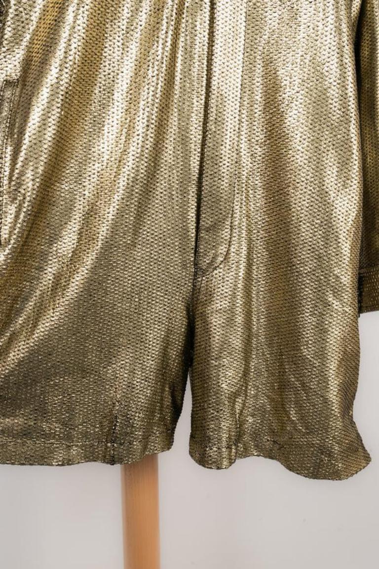 Combinaison en peau de mouton dorée Yohji Yamamoto en vente 9