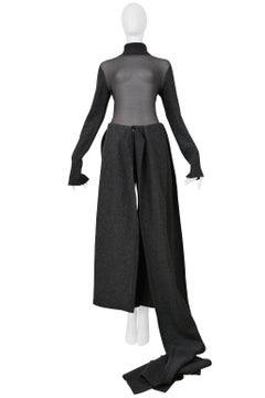 Yohji Yamamoto Gray Mesh Top & Trouser Pants Ensemble 2004