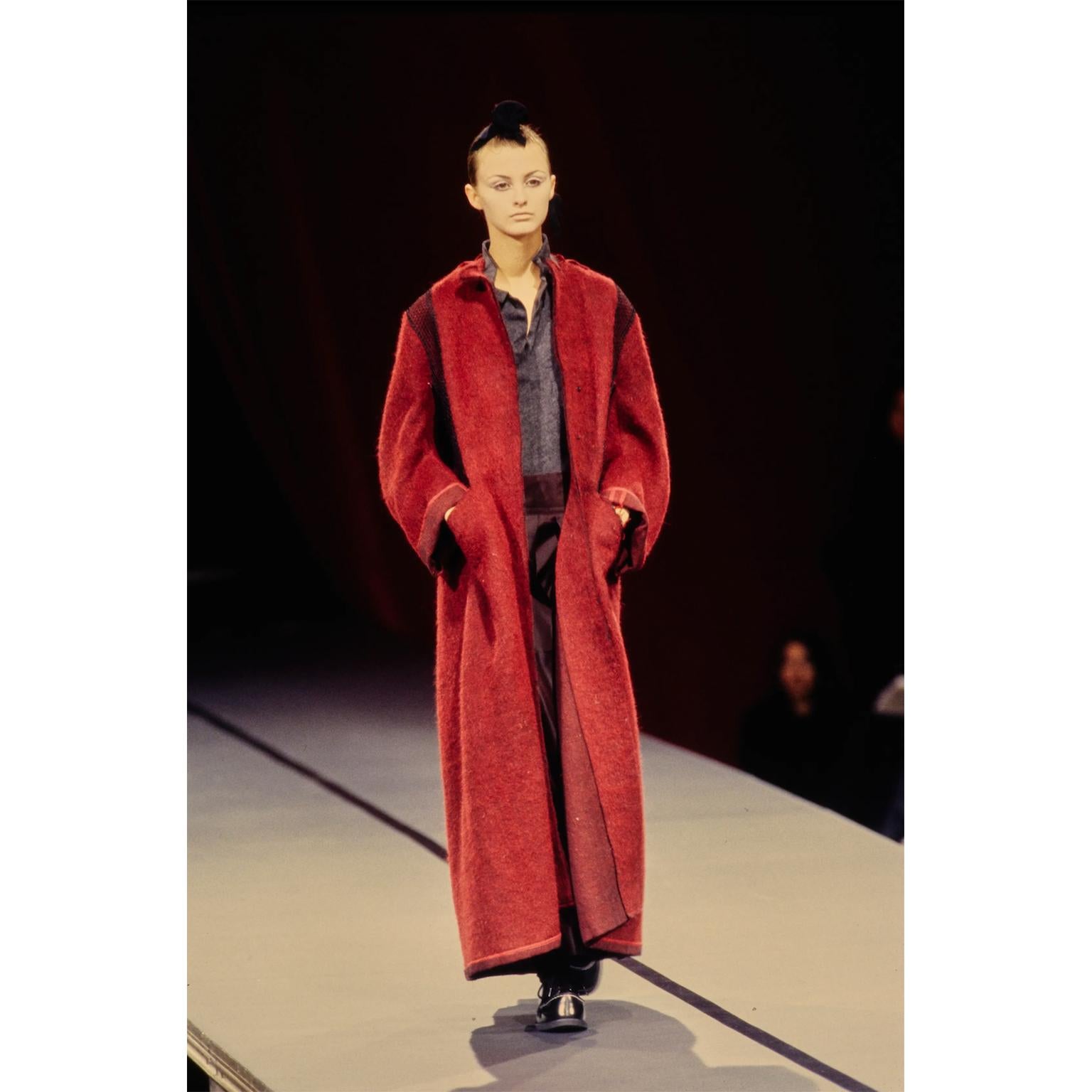 Yohji Yamamoto Grey Bordeaux Sheer Dress Collection Piece AW 1995 For Sale 5