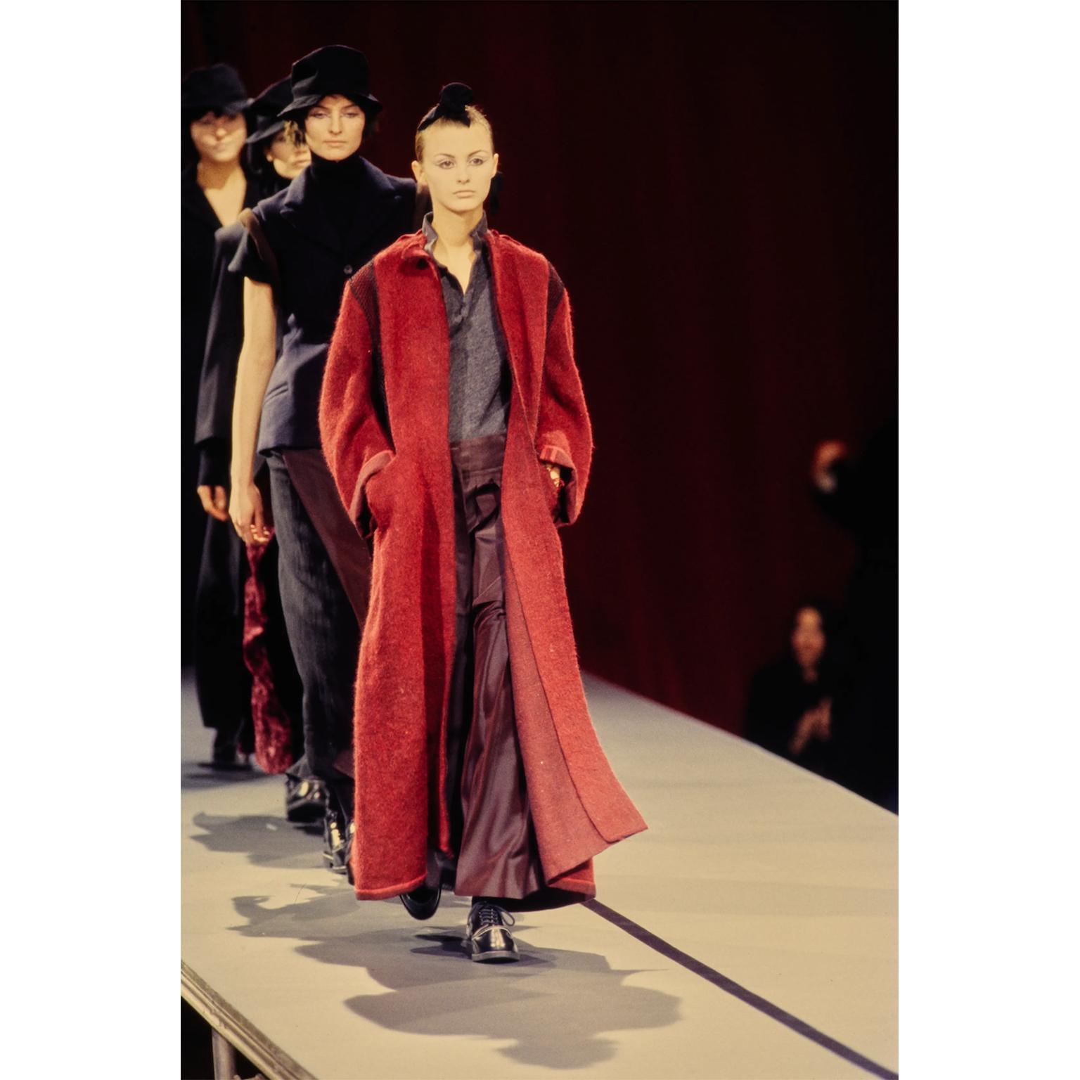 Yohji Yamamoto Grey Bordeaux Sheer Dress Collection Piece AW 1995 For Sale 6