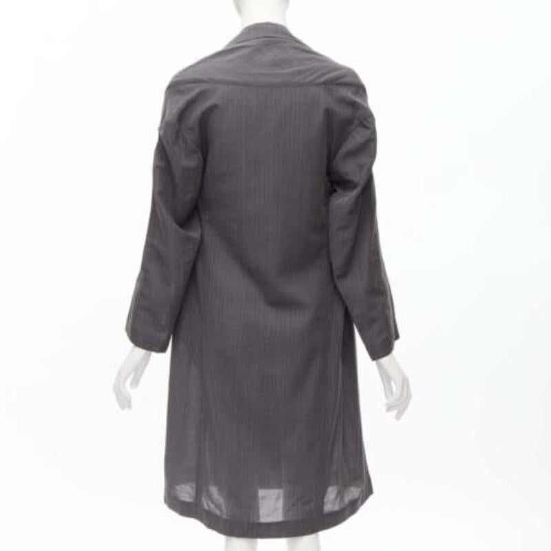 YOHJI YAMAMOTO grauer A-Linien-Mantel mit breitemschnitt JP1 S Damen im Angebot