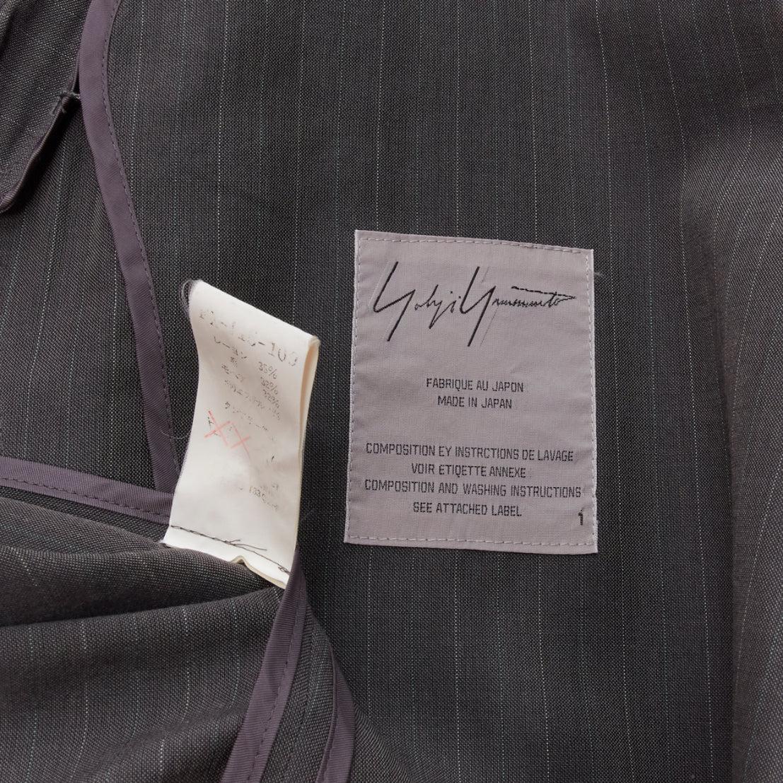 YOHJI YAMAMOTO grey notched peak lapel A-line wide cut coat JP1 S For Sale 3