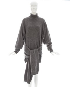 Yohji Yamamoto grey wool four sleeve turtle neck sweater, fw 1992