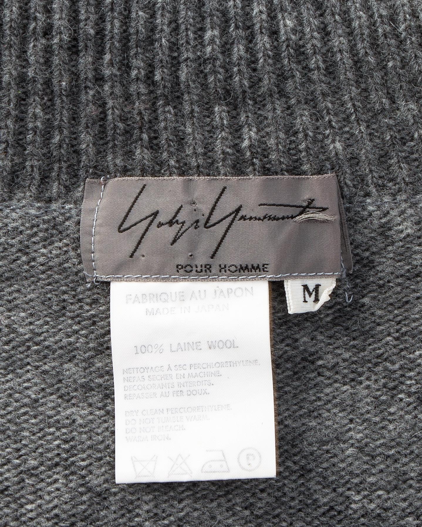 Yohji Yamamoto grey wool four sleeve turtle neck sweater, fw 1992 For Sale 1