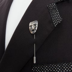 YOHJI YAMAMOTO HOMME black ribbon trim mask collar pin overszied blazer L