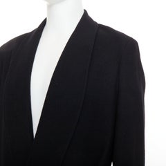 YOHJI YAMAMOTO HOMME black wool felt belted pockets lined robe coat JP2 M