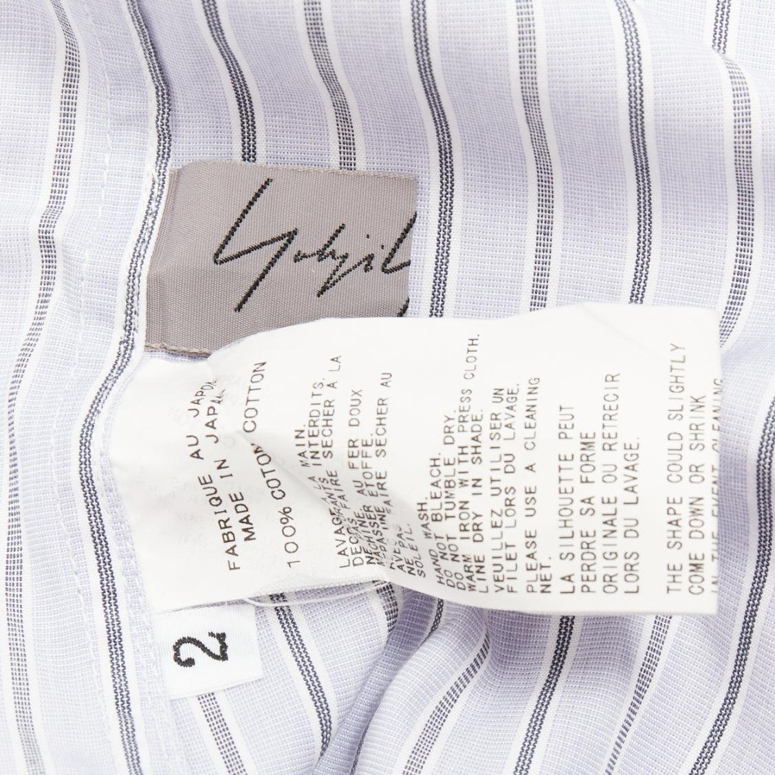 YOHJI YAMAMOTO HOMME camisa sin cuello a rayas gris claro JP2 M en venta 3