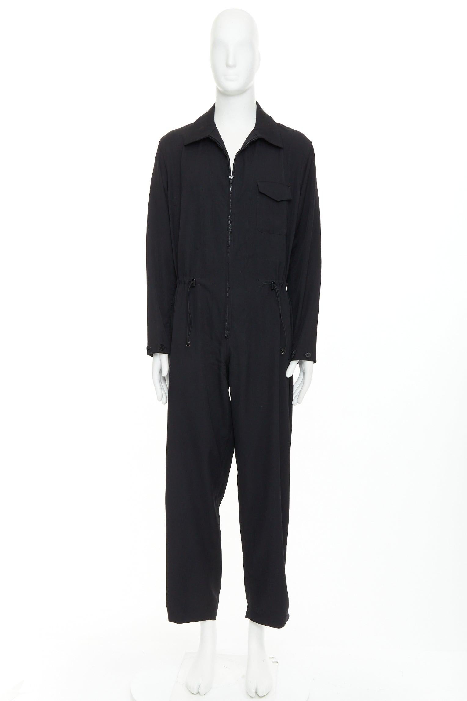 Yohji Yamamoto Homme, tuta cargo in lana leggera con tasche, JP2 M. in vendita 4