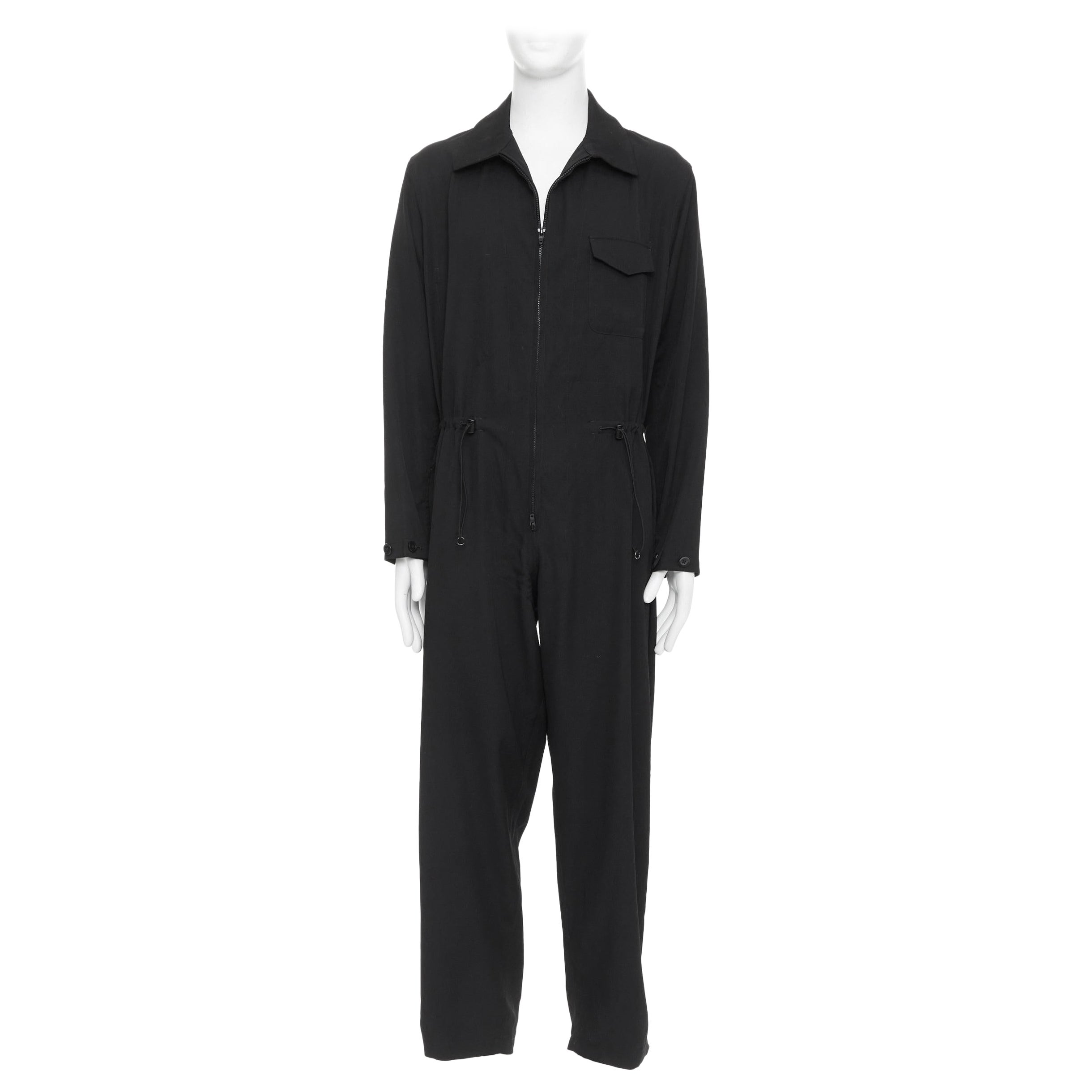 Yohji Yamamoto Homme, tuta cargo in lana leggera con tasche, JP2 M. in vendita