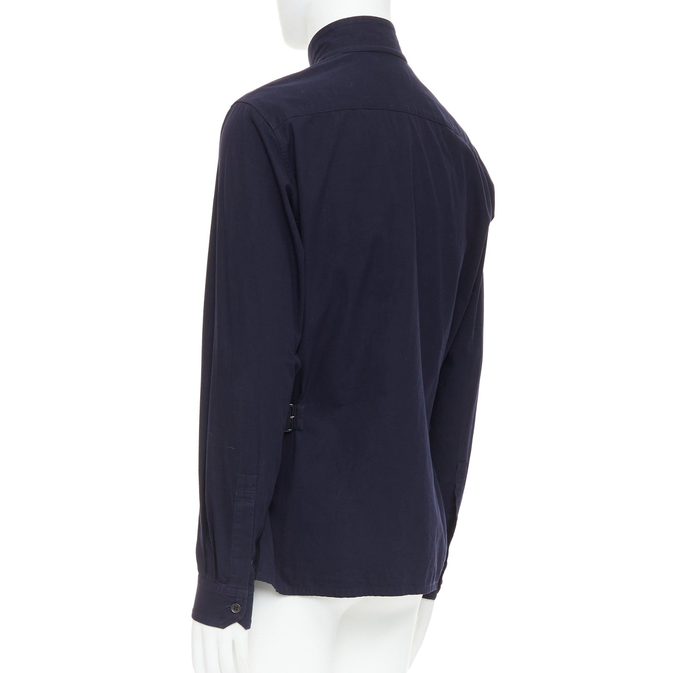 Yohji Yamamoto Homme, camicia con collo alto e tasche frontali con patta, JP3 L. in vendita 1