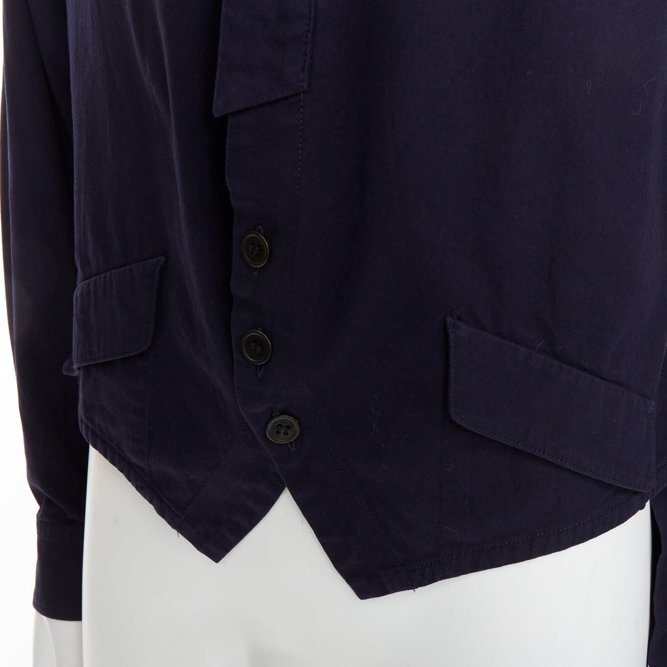 Yohji Yamamoto Homme, camicia con collo alto e tasche frontali con patta, JP3 L. in vendita 2