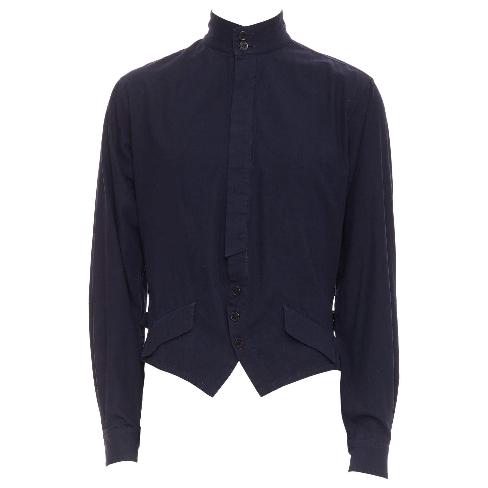 Yohji Yamamoto Homme, camicia con collo alto e tasche frontali con patta, JP3 L.