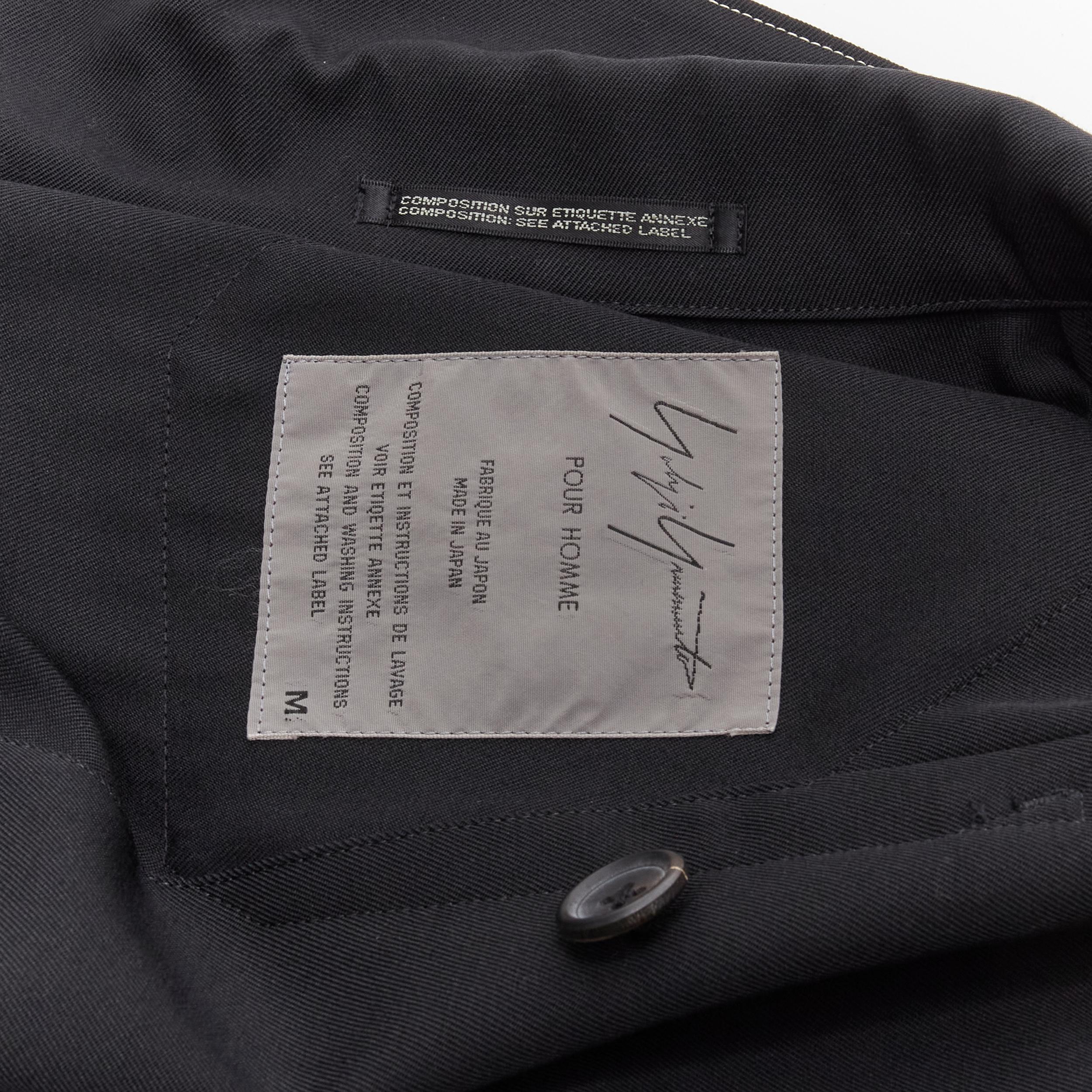 YOHJI YAMAMOTO HOMME Vintage schwarz-weißer drapierter Mantel mit Gürtel M im Angebot 9