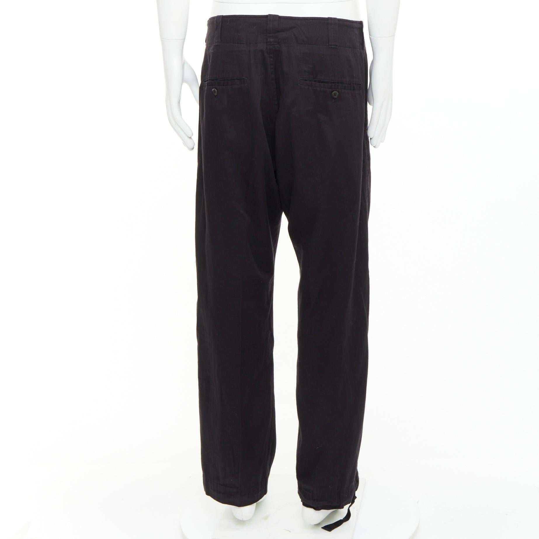 Uomo Yohji Yamamoto Homme Pantaloni vintage in cotone con tasca con zip e coulisse JP4 XL in vendita