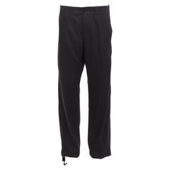 YOHJI YAMAMOTO HOMME Pantalón ancho con cremallera y cordón de algodón vintage JP4 XL