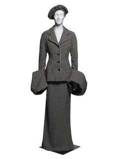 Yohji Yamamoto Houndstooth Tweed Jacket, Maxi Skirt & Hat Ensemble, FW 2003
