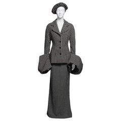 Yohji Yamamoto Houndstooth Tweed Jacket, Maxi Skirt & Hat Ensemble, FW 2003