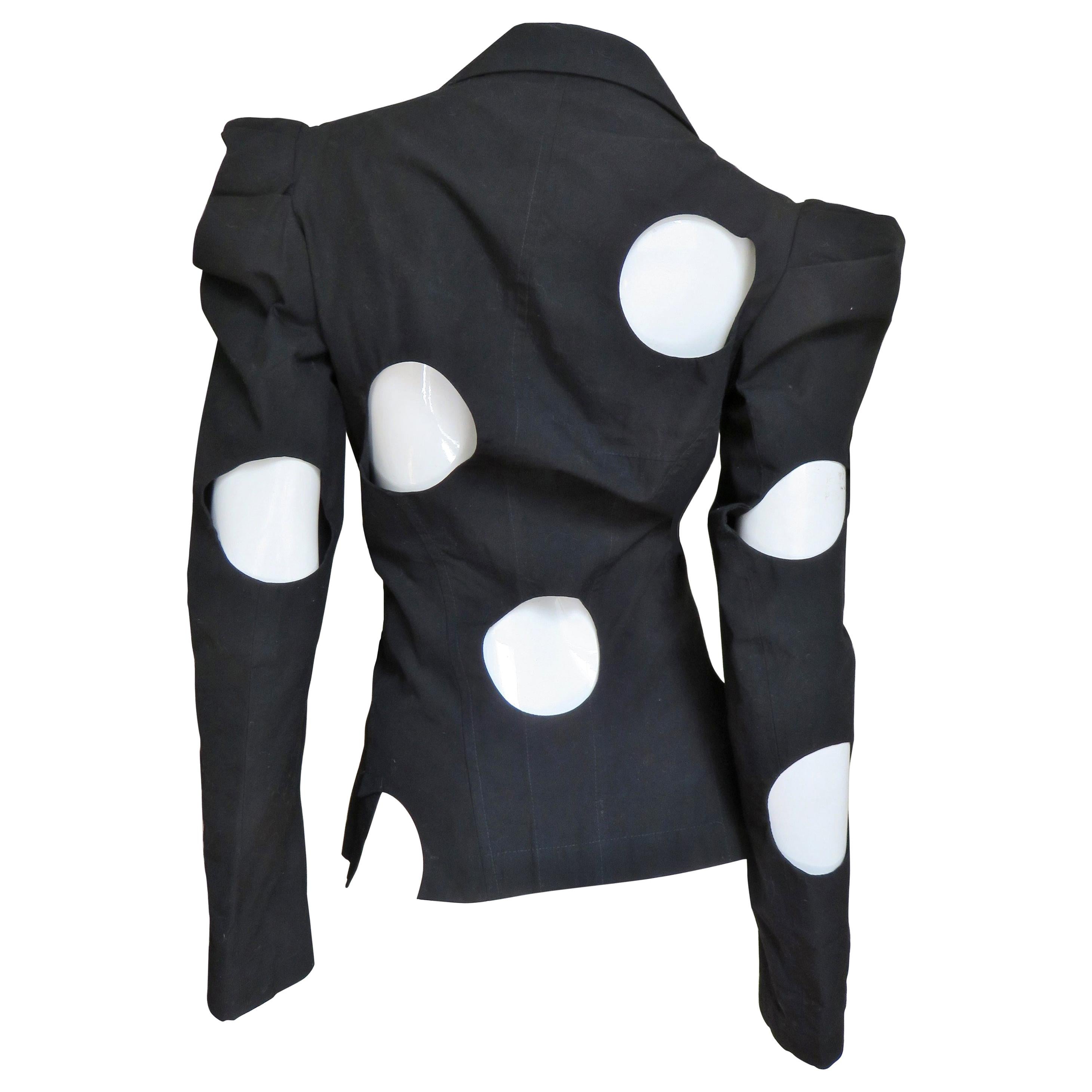 Yohji Yamamoto Jacket with Circle Cut outs For Sale