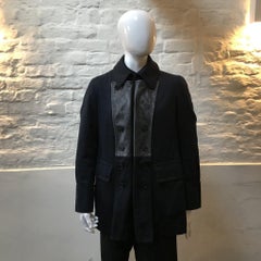 Yohji Yamamoto Leather Trim Pea Coat