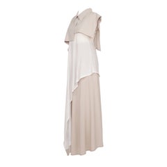 Yohji Yamamoto Light Beige White Asymmetrical Ensemble