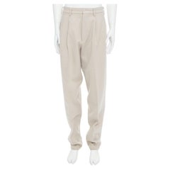 YOHJI YAMAMOTO Pantalon plissé 3D en laine mélangée beige clair L